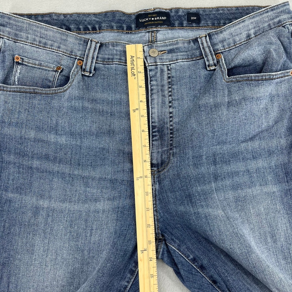 Lucky Brand Emma Crop Jeans Womens 20W Blue Medium Wash Distressed Raw Hem Denim - Picture 5 of 16